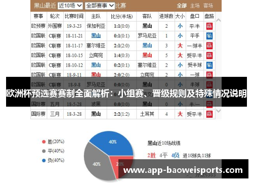 欧洲杯预选赛赛制全面解析：小组赛、晋级规则及特殊情况说明